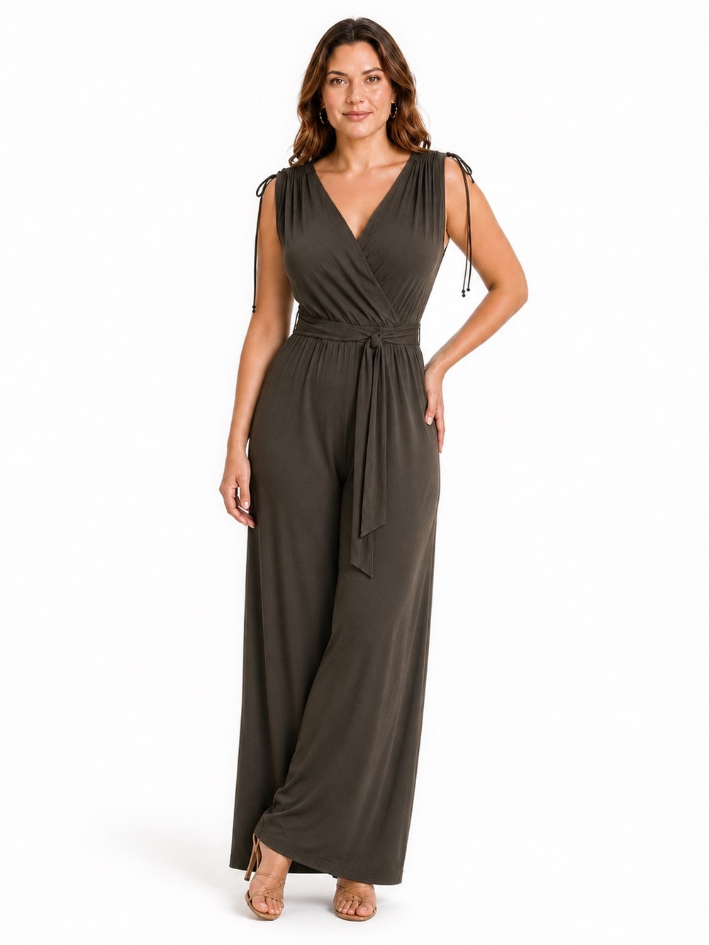 Anthropologie Moulinette Soeurs Alisande Olive Wide Leg Jumpsuit Large